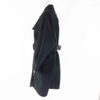 Fendi Wool Silk Belted Coat FF8744 Black