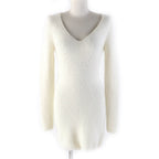 Fendi FF Logo V-Neck Knit Dress Off White