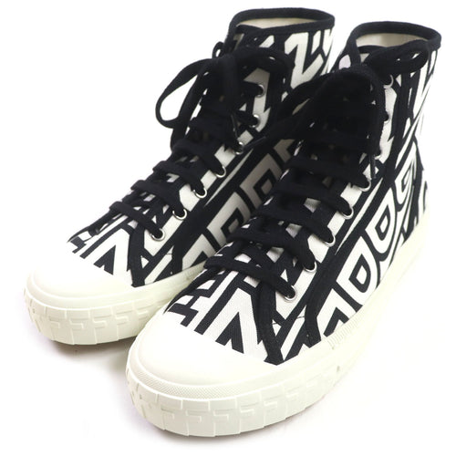 Fendi Marc Jacobs Canvas High Cut Sneakers Black White