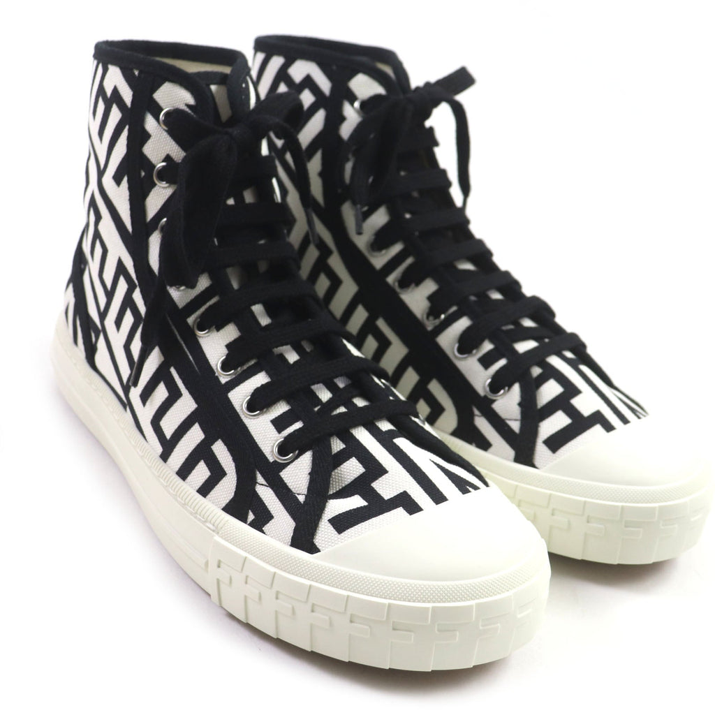 Fendi Marc Jacobs Canvas High Cut Sneakers Black White