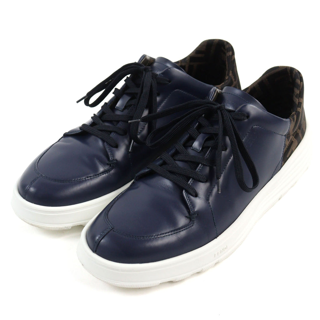 FENDI sneakers leather Navy beige 7