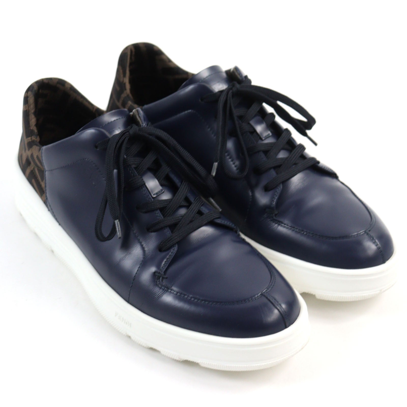 FENDI sneakers leather Navy beige 7