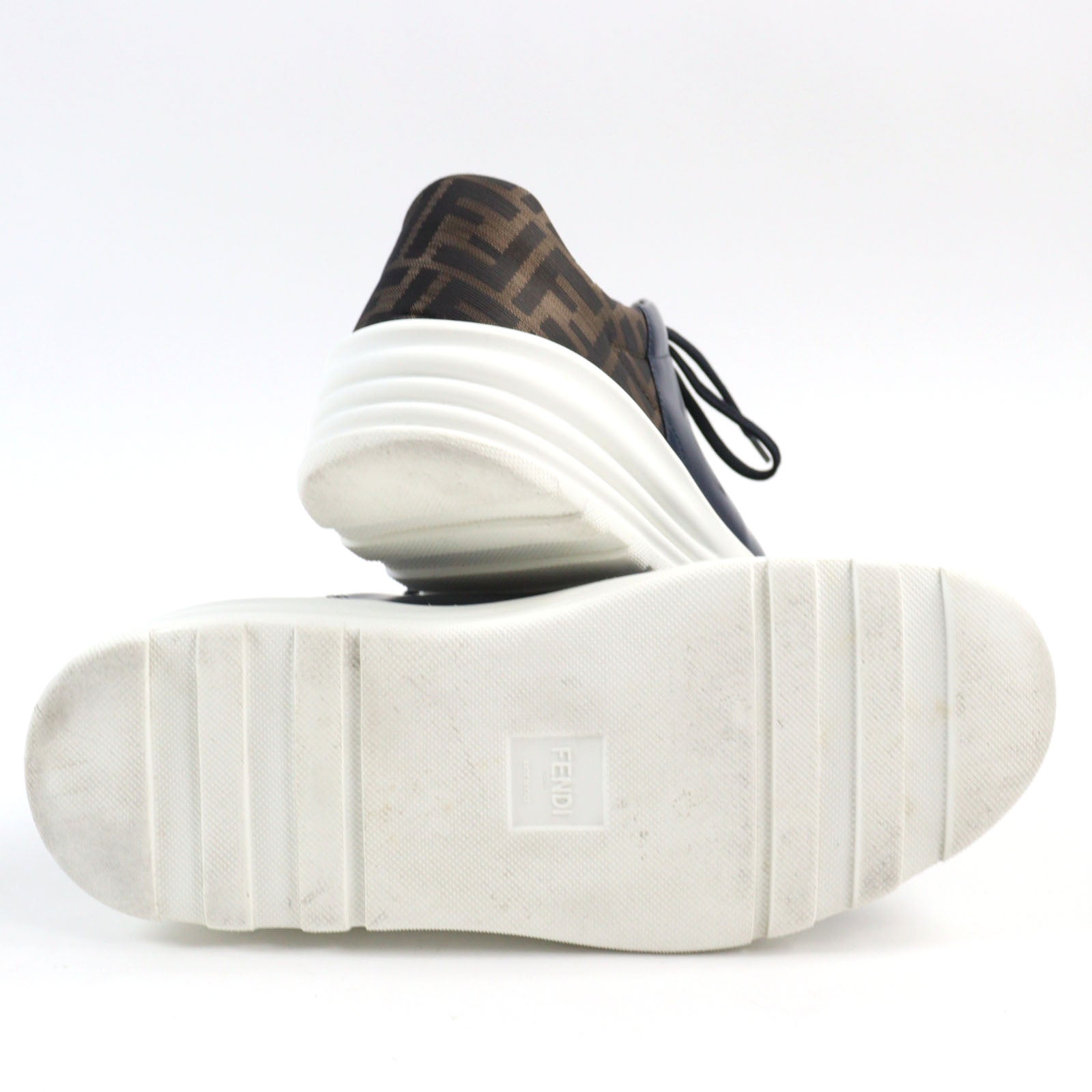FENDI sneakers leather Navy beige 7