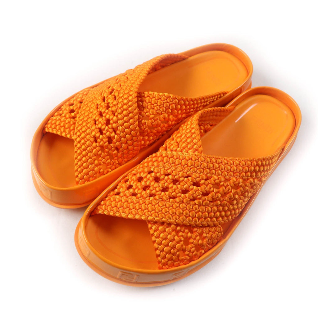 Fendi Zucca Slide Sandals Orange 36 Women