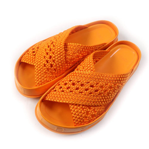 Fendi Zucca Slide Sandals Orange 36 Women