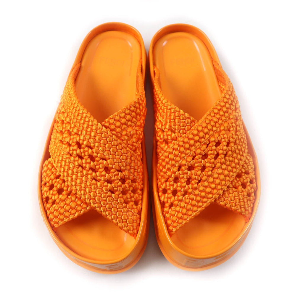 Fendi Zucca Slide Sandals Orange 36 Women