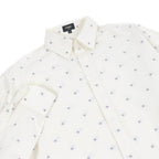 Fendi Cotton Silk FF Logo Long Sleeve Shirt