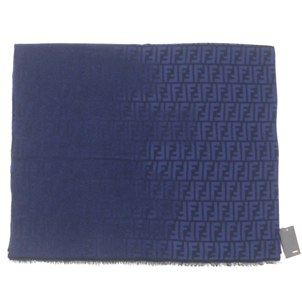 FENDI Wool Zucca Pattern Reversible Scarf