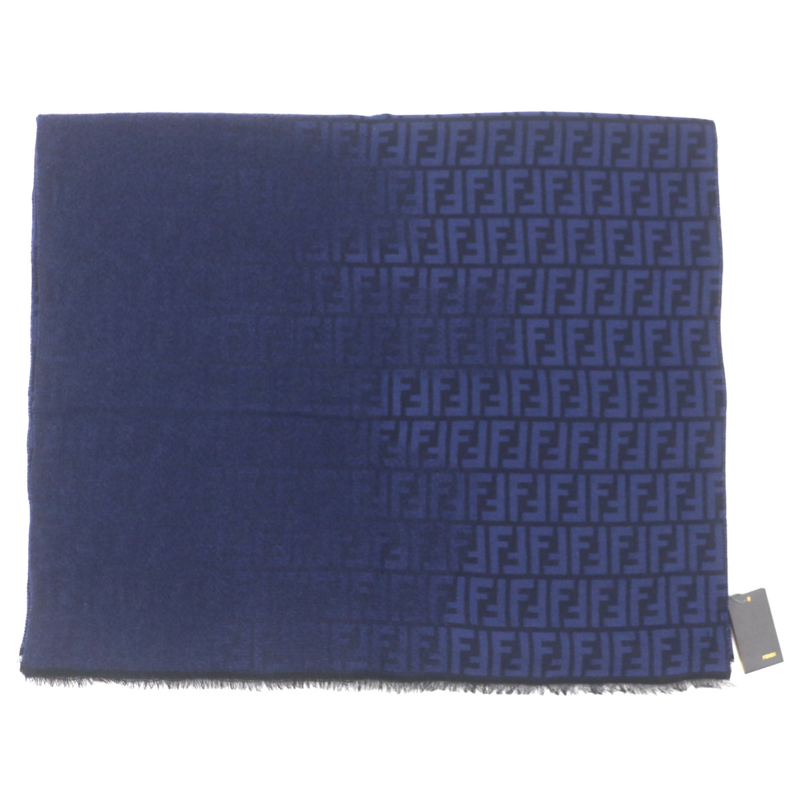 FENDI Wool Zucca Pattern Reversible Scarf