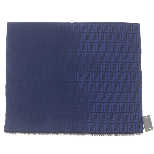 FENDI Wool Zucca Pattern Reversible Scarf