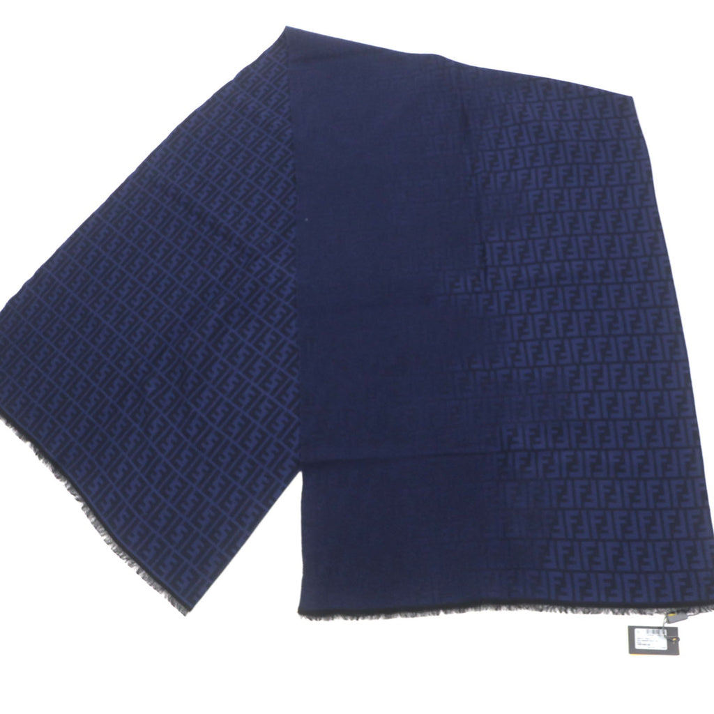 FENDI Wool Zucca Pattern Reversible Scarf