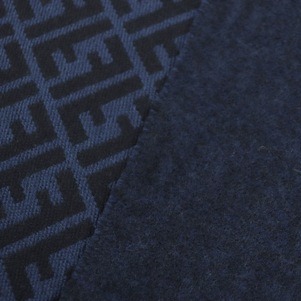 FENDI Wool Zucca Pattern Reversible Scarf