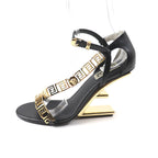 Fendi Medusa FF Logo Leather Sandals