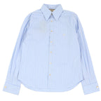 Gucci GG Logo Embroidery Striped Shirt Blue