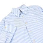 Gucci GG Logo Embroidery Striped Shirt Blue
