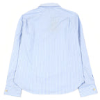Gucci GG Logo Embroidery Striped Shirt Blue