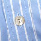 Gucci GG Logo Embroidery Striped Shirt Blue