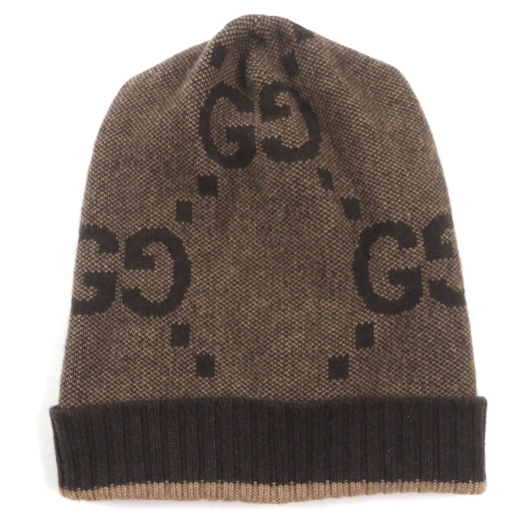 GUCCI Cashmere GG Pattern Beanie Hat
