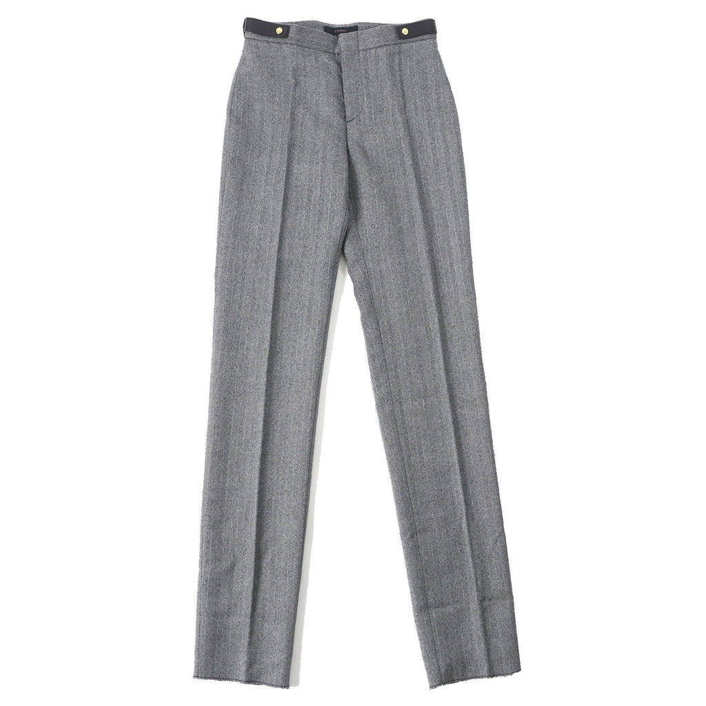 GUCCI Vintage Wool Herringbone Slacks with Belt