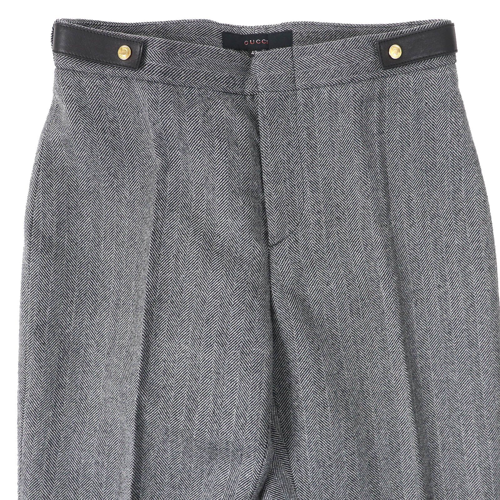 GUCCI Vintage Wool Herringbone Slacks with Belt