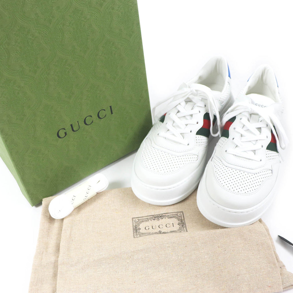 Gucci GG Logo Leather Low Cut Sneakers 10.5