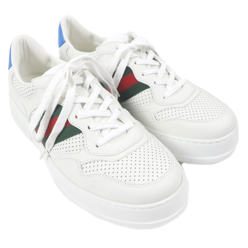 Gucci GG Logo Leather Low Cut Sneakers 10.5