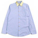 GUCCI Logo Button Silk Long Sleeve Shirt