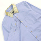 GUCCI Logo Button Silk Long Sleeve Shirt