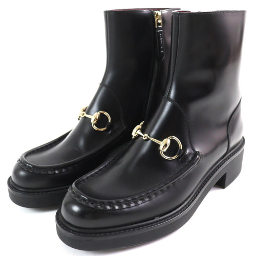 Gucci Horsebit Leather Ankle Boots Black