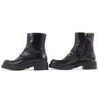 Gucci Horsebit Leather Ankle Boots Black