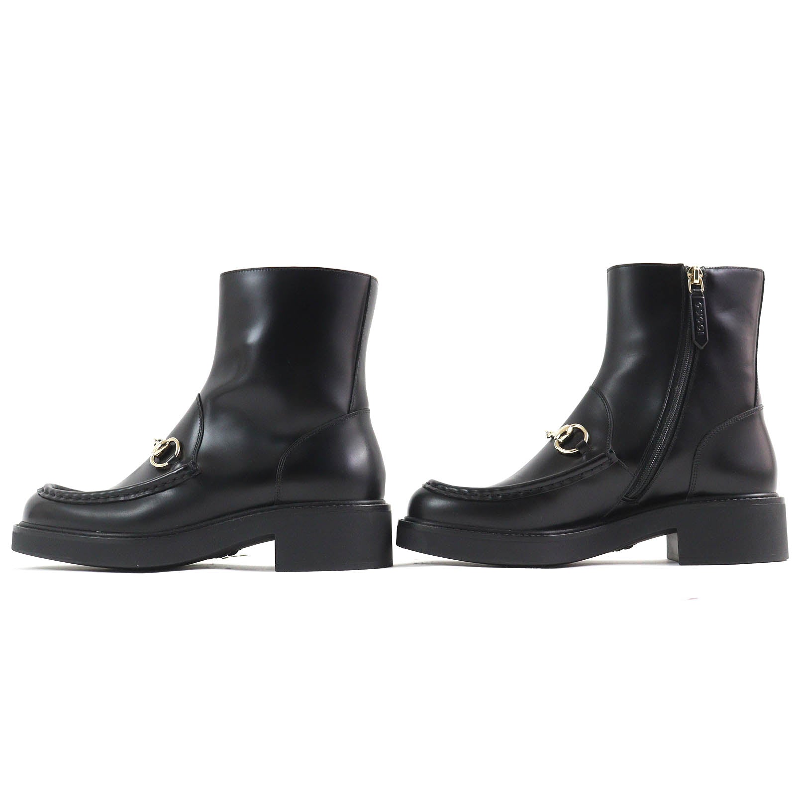 Gucci Horsebit Leather Ankle Boots Black
