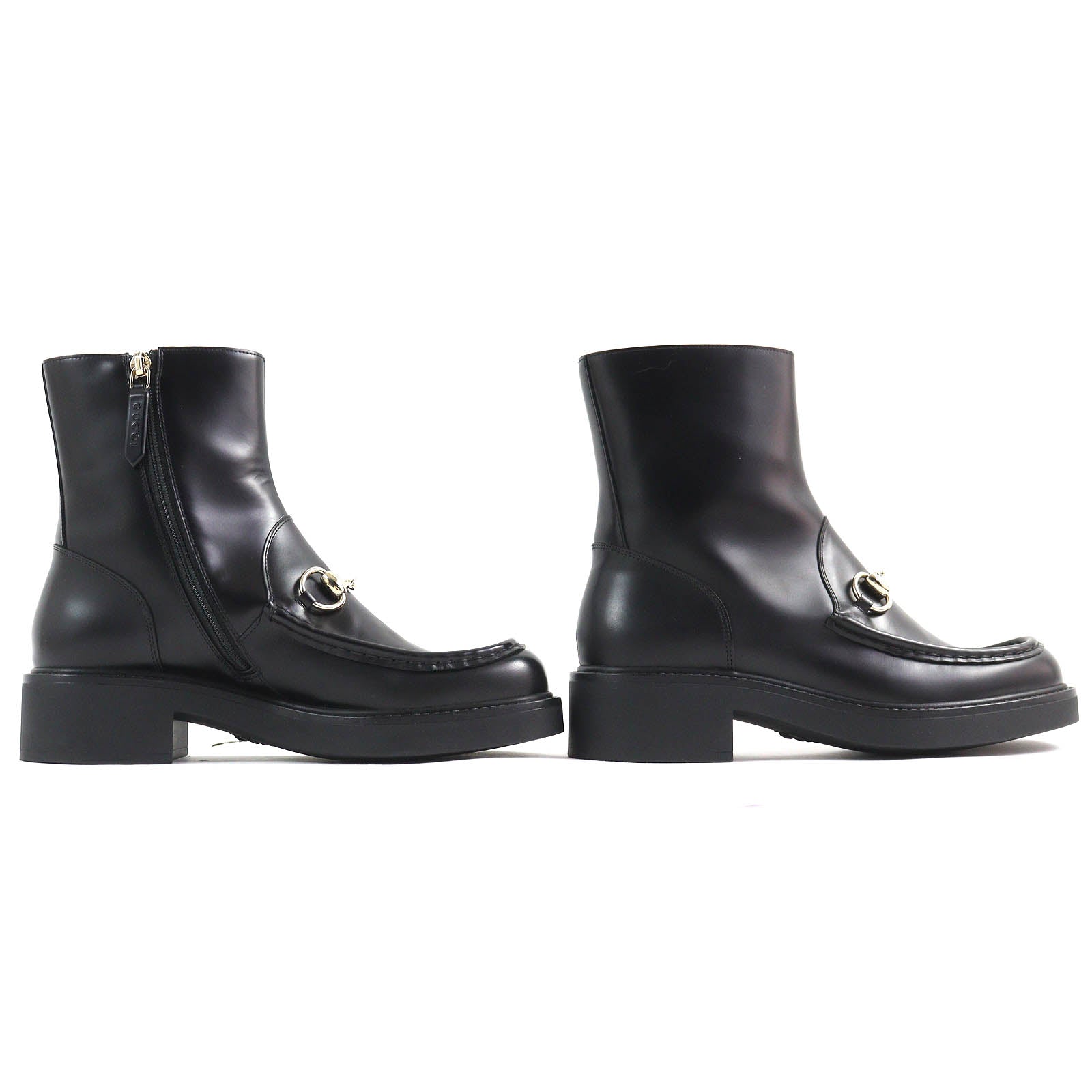 Gucci Horsebit Leather Ankle Boots Black