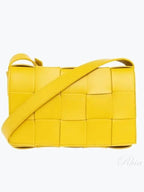 Bottega Veneta Intrecciato Cassette Shoulder Bag Yellow