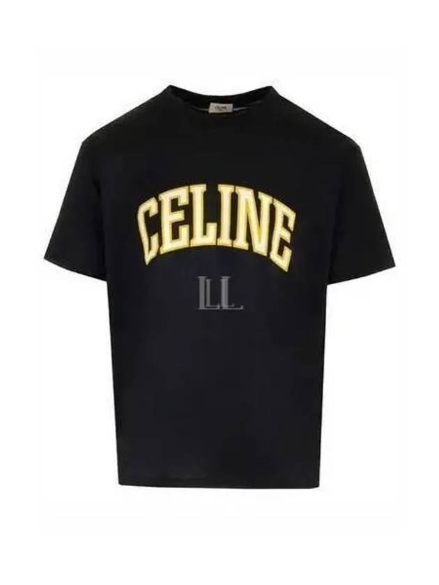 CELINE Loose Cotton Jersey Short Sleeve T-Shirt Black