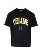 CELINE Loose Cotton Jersey Short Sleeve T-Shirt Black