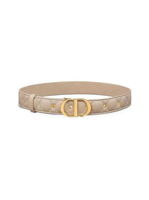 30MM Montaigne Cannage Calfskin Belt Powder Beige Dior