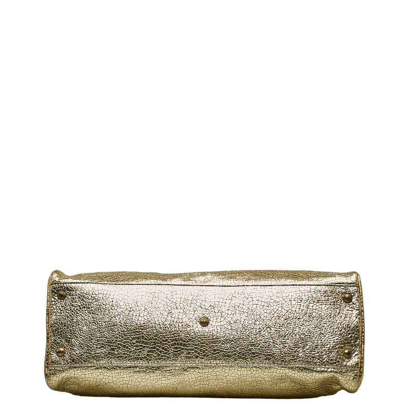 FENDI FENDI FF Logo 8BN162 Tortured Bag PVC Gold