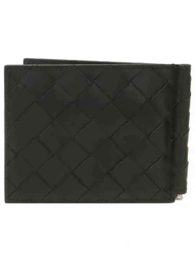 Bottega Veneta Intrecciato Money Clip Half Wallet Black
