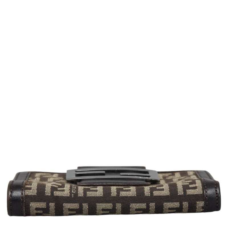 Fendi  Twin Folded Wallet M80035 Brown Canvas Leather  Fendi