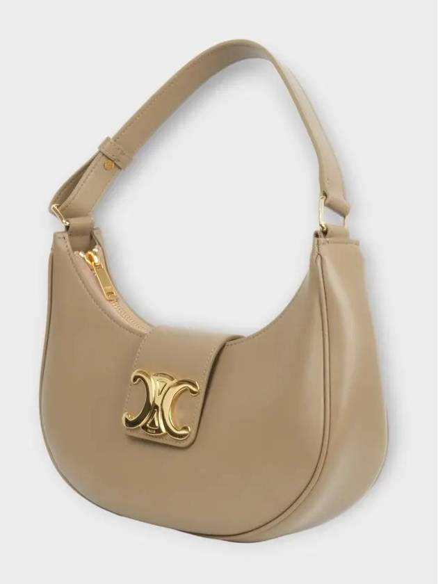CELINE Ava Triomphe Smooth Calfskin Shoulder Bag Tan