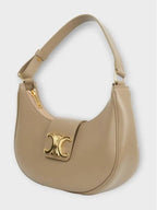 CELINE Ava Triomphe Smooth Calfskin Shoulder Bag Tan