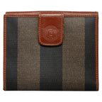 Fendi Two Folded Wallet Brown PVC Leather