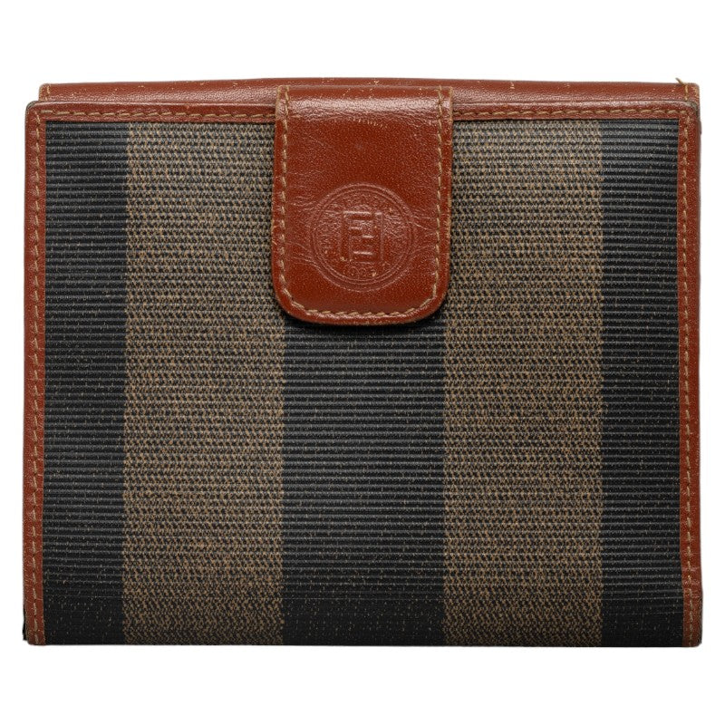 Fendi Two Folded Wallet Brown PVC Leather