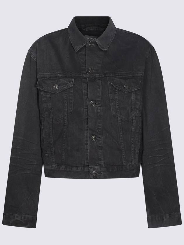 Balenciaga Back Logo Denim Jacket Black