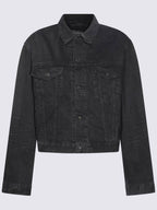 Balenciaga Back Logo Denim Jacket Black