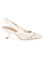 Women's Lace Slingback Heels White Dior