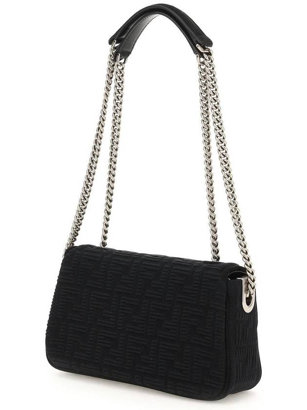 Fendi Baguette FF Fabric Chain Mini Bag Black