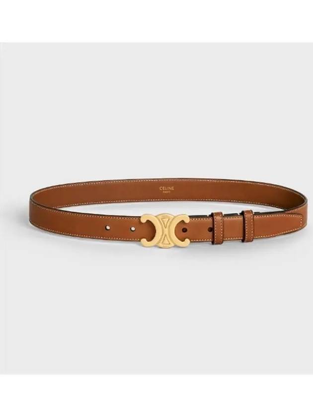 CELINE Triomphe Calfskin Medium Belt Tan