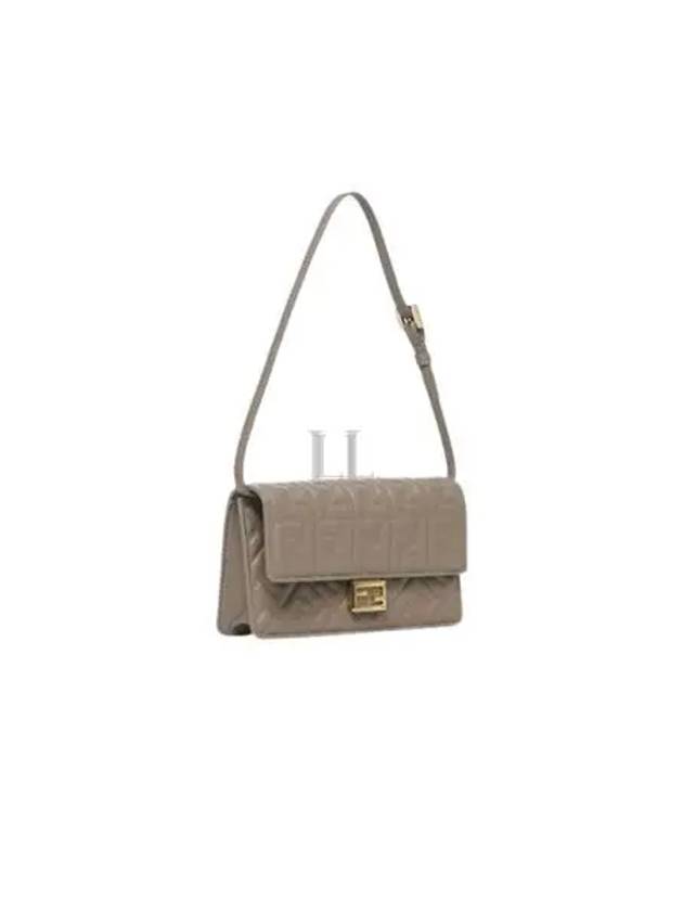 Fendi FF Baguette Nappa Leather Long Wallet Grey