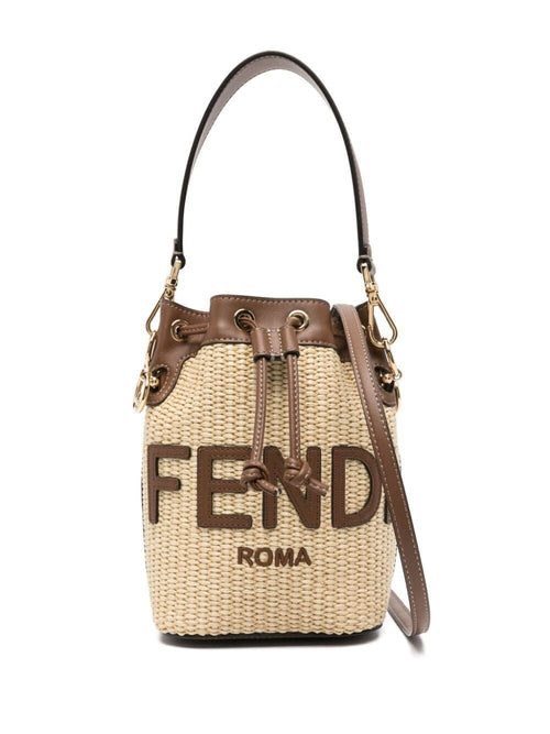 Fendi Women Mon Tresor Mini Bag In Natural Raffia